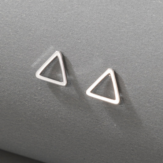 Hollow geometric triangle simple earrings