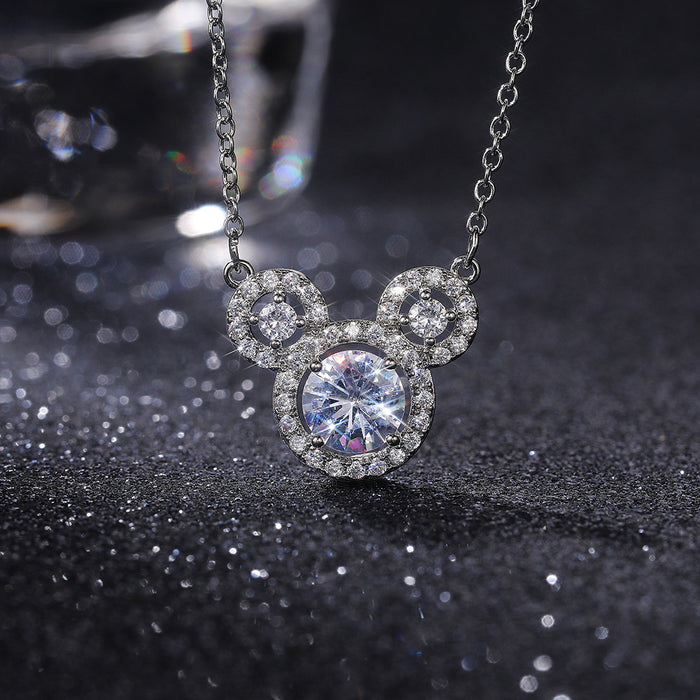 Classic cute heart-shaped zircon necklace for women birthday gift