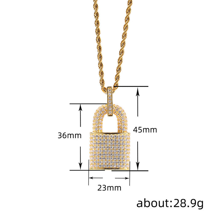 Hip-hop zircon locks, exaggerated necklaces, personalized pendants for men and women