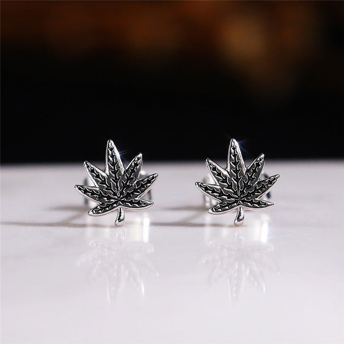 Maple Leaf Earrings Black Craft Design Earrings