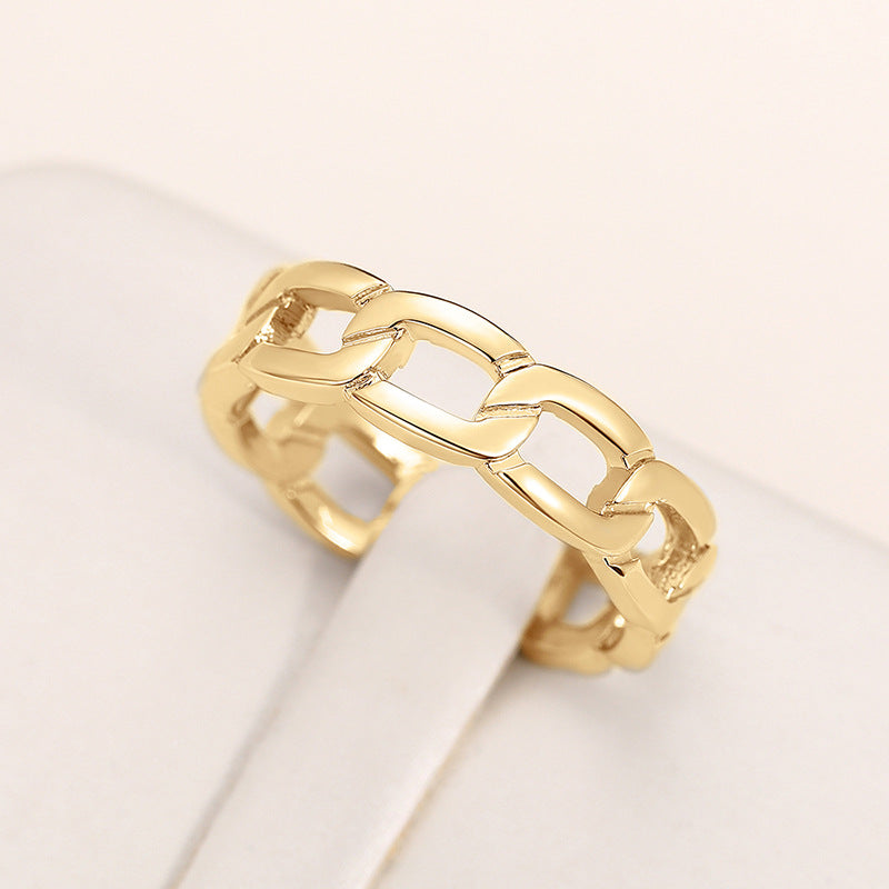 Anillo sencillo de hombre moderno, metálico, europeo y americano.