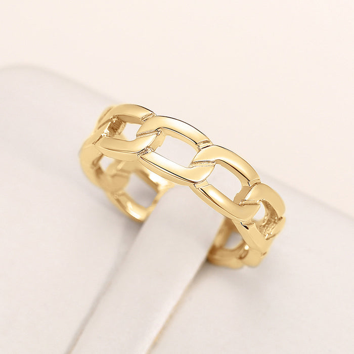 European and American metallic trendy men's simple ring