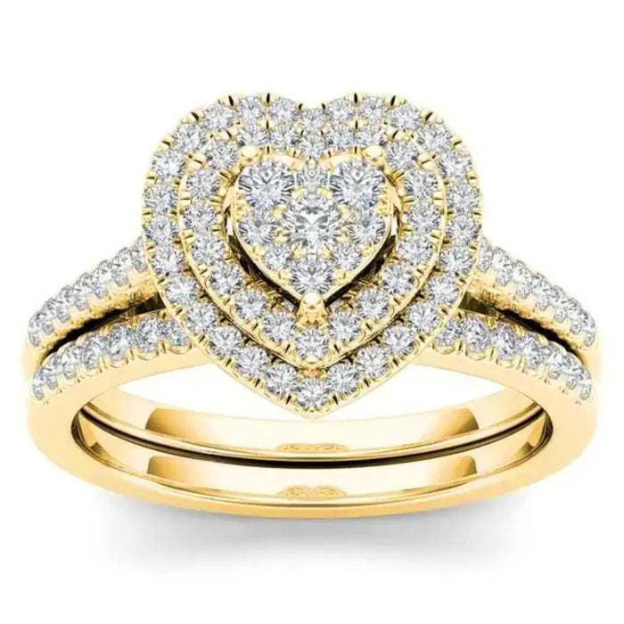 Love heart diamond ring for women popular fashion design