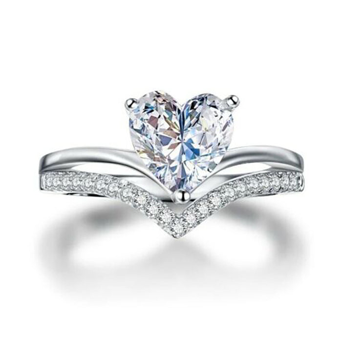 Luxury Crown Valentine's Day Ring Micro-Inlay