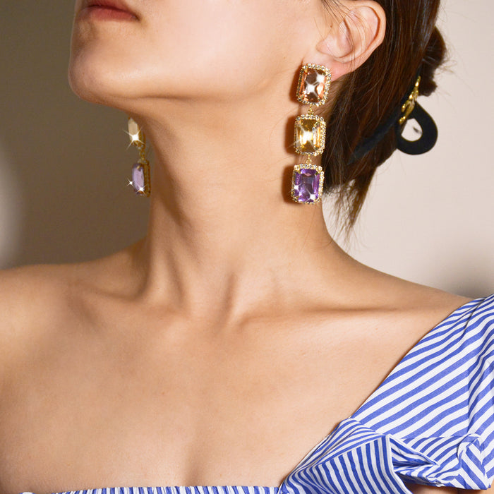 Classic Rhinestone Hoop Earrings - Exaggerated Dangles for a Bold Look