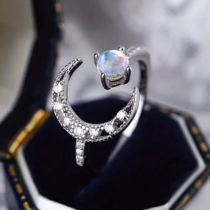 women's moon imitation moonstone ring