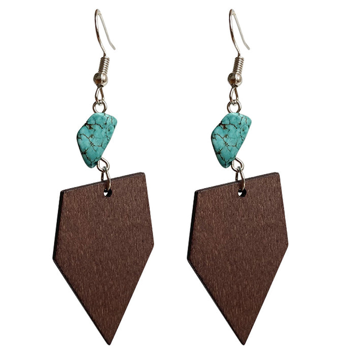 Wooden shape earrings