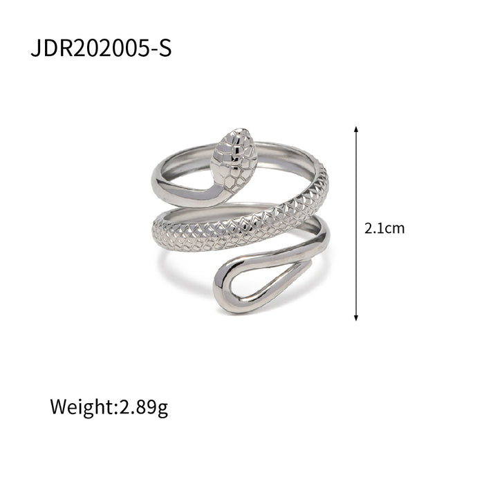 Stainless steel steel color exaggerated open ring