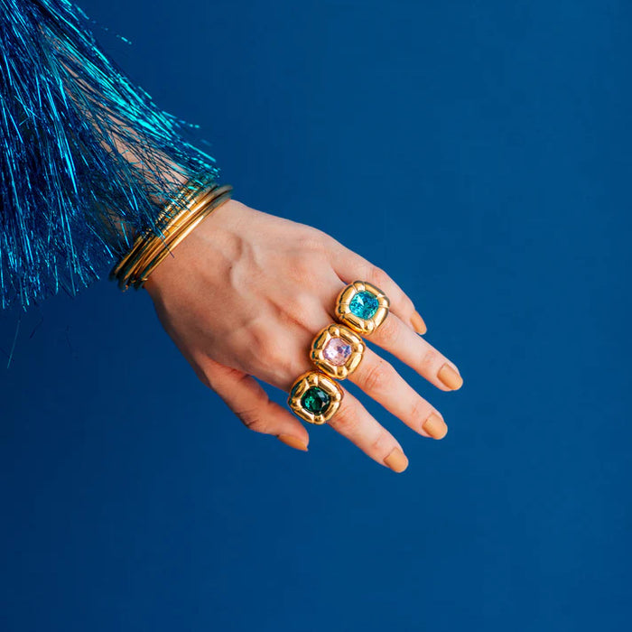 Stainless steel zircon ring