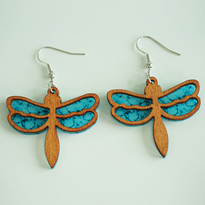 Wooden seahorse earrings