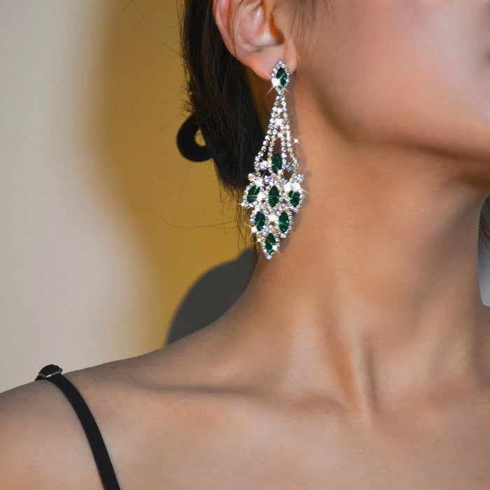 Luxury Zircon Earrings - Exaggerated Dangles for Brides and Special Occasions