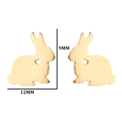 Mini rabbit earrings, new style sweet cute simple hollow earrings Korean fashion earrings wholesale