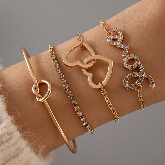 Creative Heart Arrow Bracelet Set - Simple and Chic Jewelry Collection