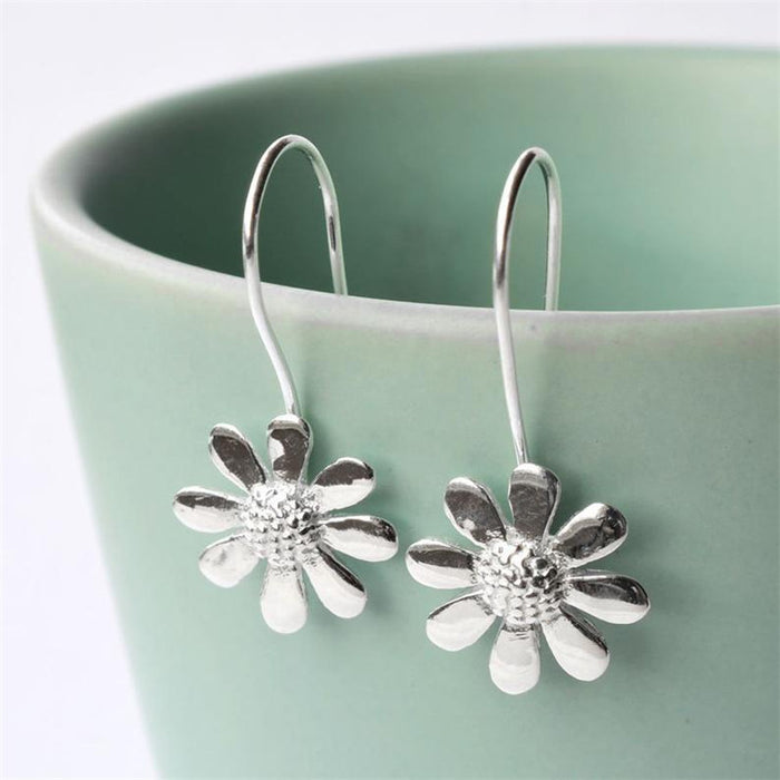 Daisy Ear Hooks Zircon Flower Earrings