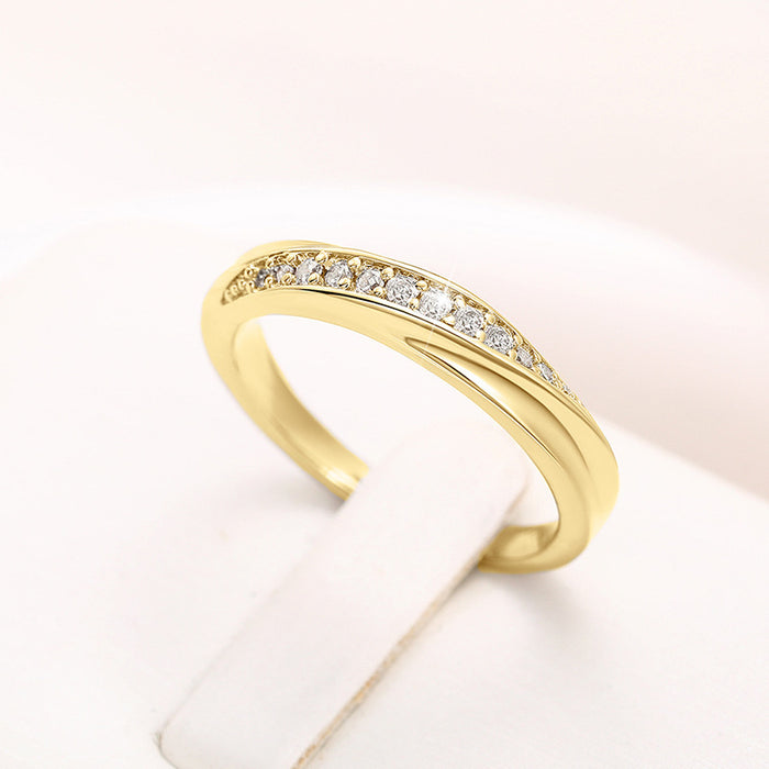 Light luxury micro-inlaid couple rings ladies niche fashion rings