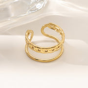 Wholesale 18K gold stainless steel irregular opening rings with furnace vacuum insulation - wallojewerly 