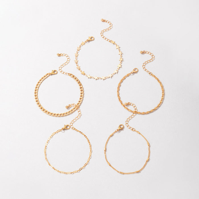 Star Chain Five-Layer Bracelet - Geometric Simple Jewelry Set