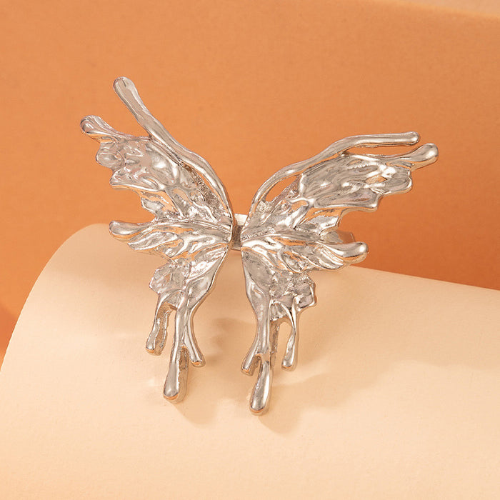 Three-dimensional butterfly single ring, personalized creative three-dimensional butterfly open ring