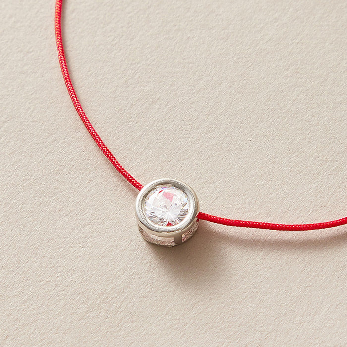 Pulsera de cuerda roja con circonitas: joyería de pareja de estilo sencillo