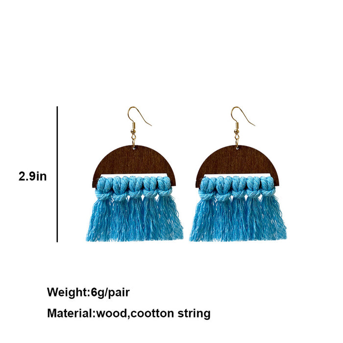 Handwoven Bohemian Tassel Earrings for Simple Ethnic Style