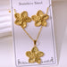 Wholesale 304 stainless steel hydraulic gold-plated earrings and necklace sets - wallojewerly 
