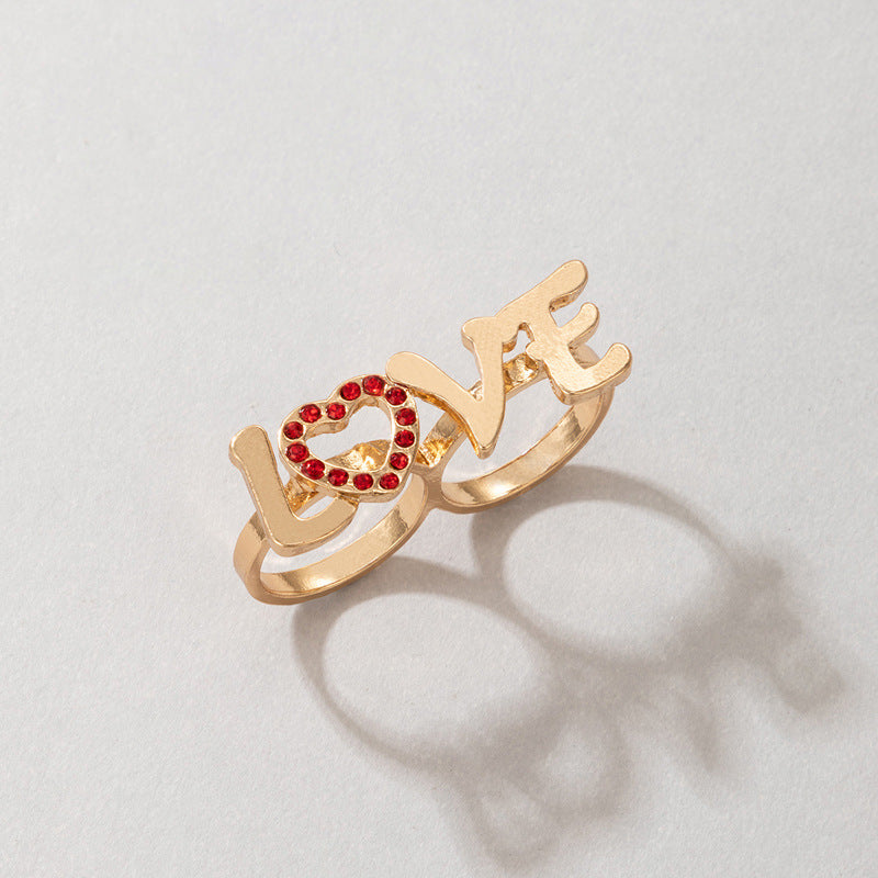 Snake puppy letters leaves flowers single ring