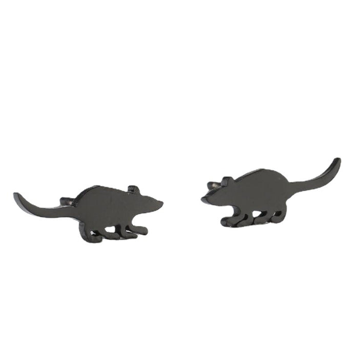 Mouse Design Stainless Steel Stud Earrings - Cute and Creative Animal Jewelry