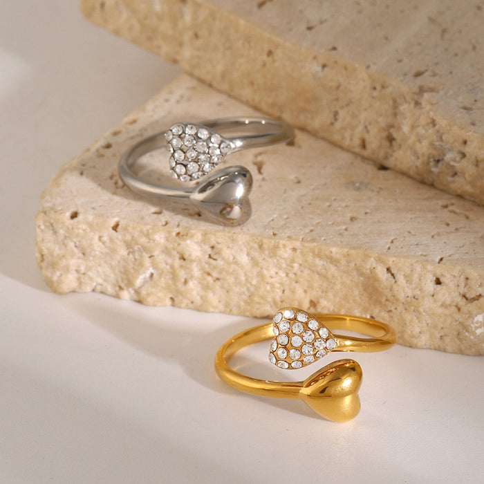 Minimalist 18K Gold Plated Stainless Steel Ring with Hollow Patterns