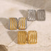 Vintage Ribbed Rectangular Earrings - High-End Stainless Steel Jewelry for Women - wallojewerly 