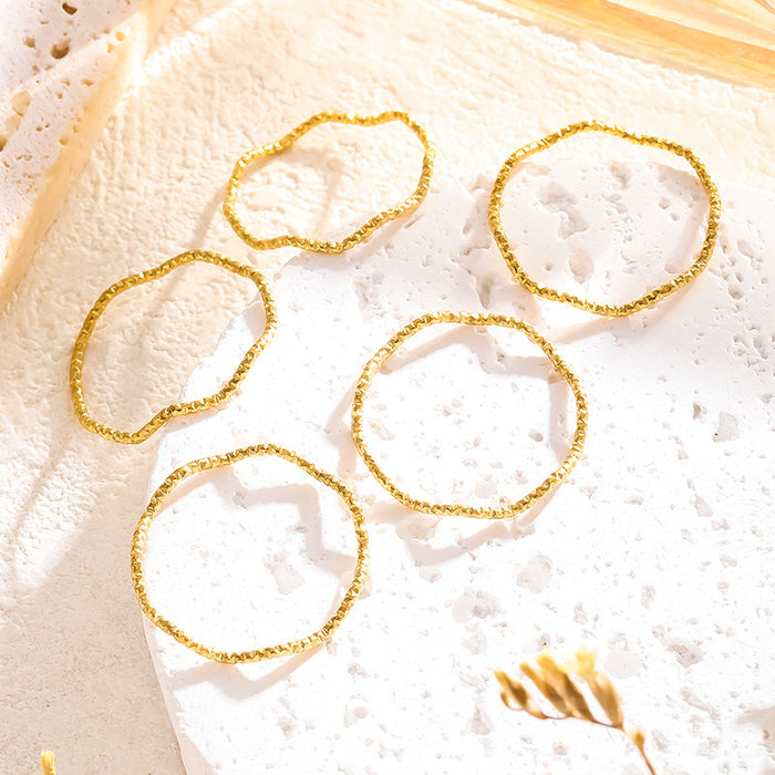 Wholesale plain rings with wave pattern and fine glitter