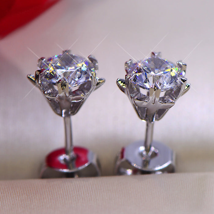 Pendientes de circonitas con copos de nieve y diamantes para mujer