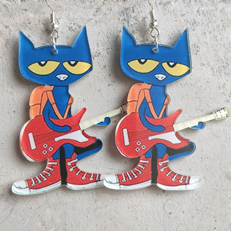 Cute Guitar, Cat, Elephant, and Dog Earrings for Students and Teachers