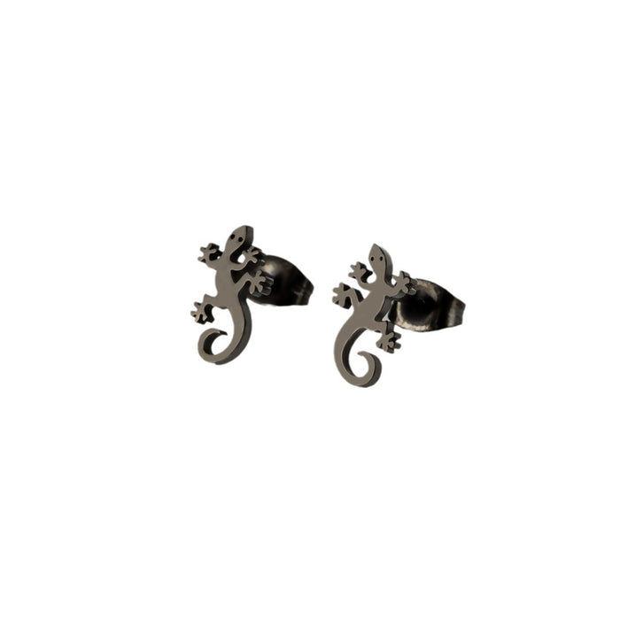 Gecko ear bone studs, 2023 Amazon new stainless steel niche cold style personality reptile earrings