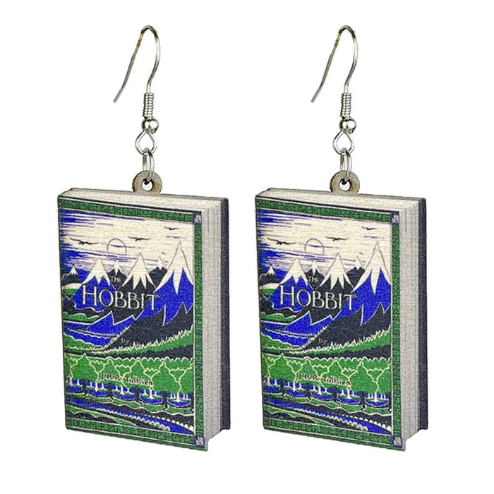 Book wooden earrings