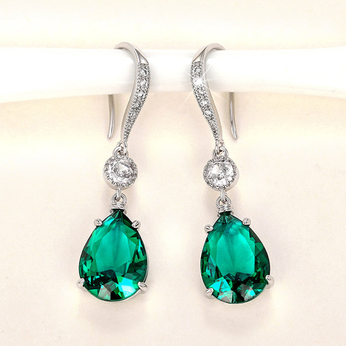 Autumn Blue Topaz Crystal Drop Earrings