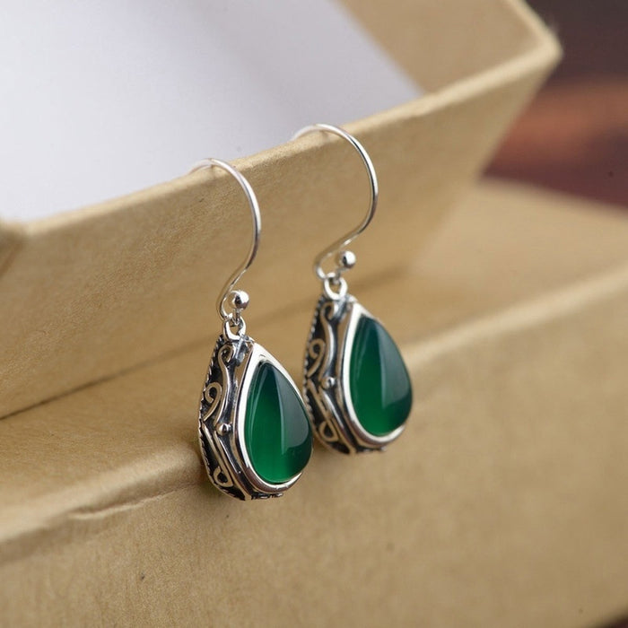 Teardrop-shaped vintage earrings