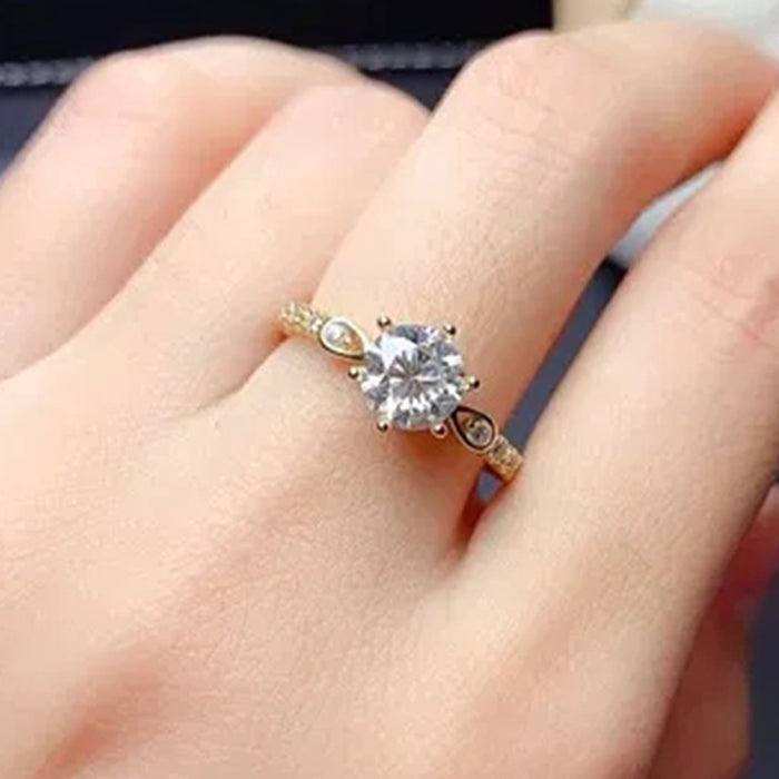 Anillo de bodas romántico con circonitas de ocho corazones y ocho flechas