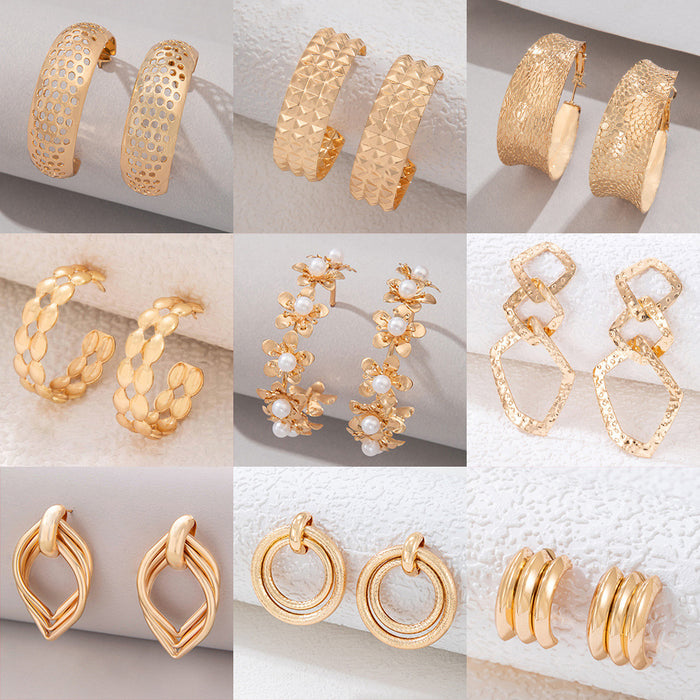 Hong Kong style geometric earrings irregular earrings