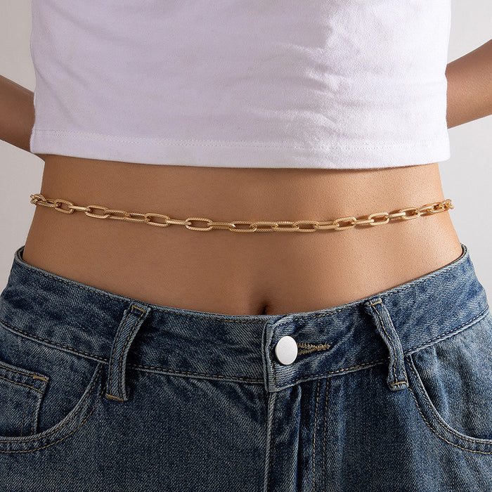 Exaggerated metal chain simple beach style body chain