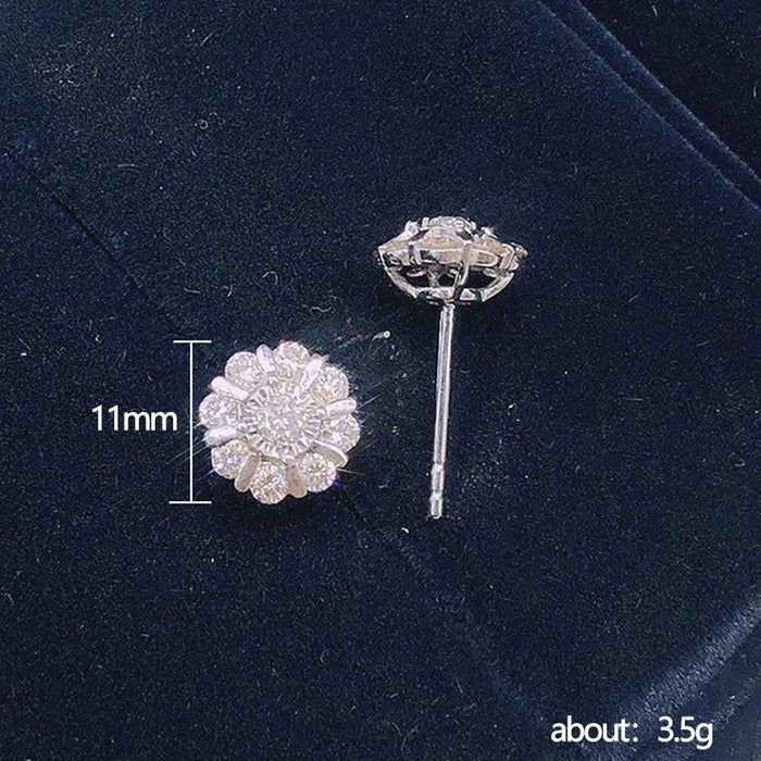 Flower zircon earrings small fresh earrings earrings