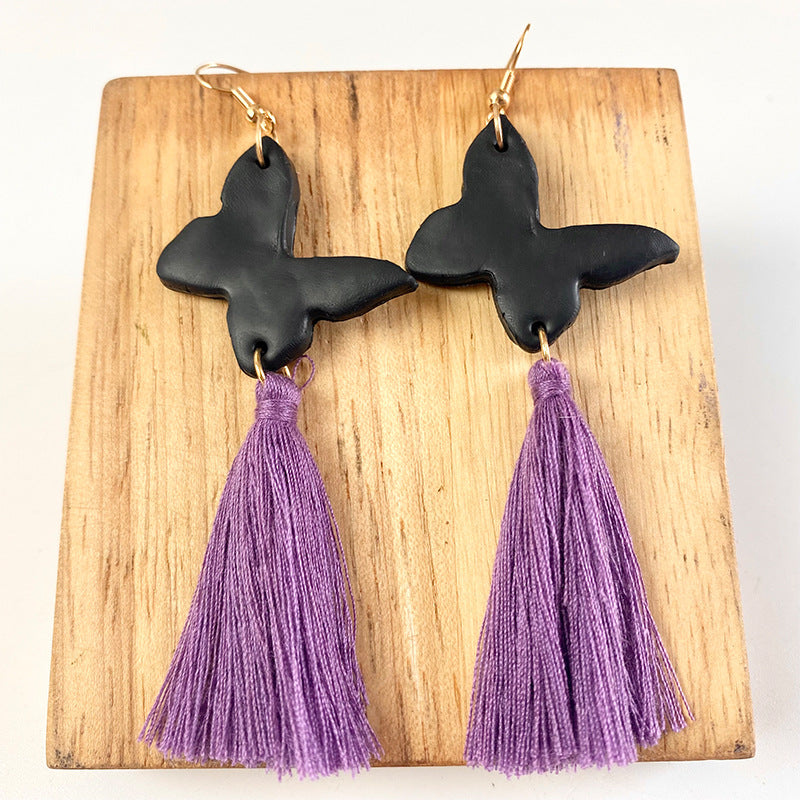 Halloween Clay Earrings Collection - Alien, Butterfly, Tassel, Heart, Pumpkin, and Moon