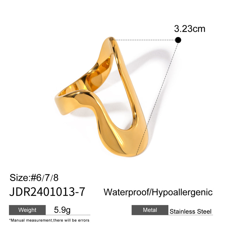 Anillo irregular exagerado de acero inoxidable