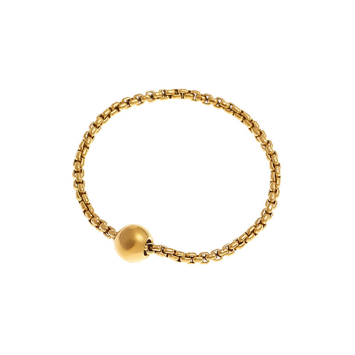 Wholesale titanium steel gold bead chain rings