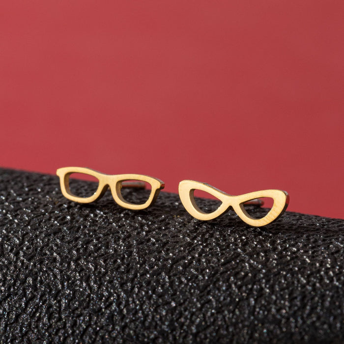 Glasses Design Stainless Steel Stud Earrings - Fun and Trendy Sunglasses Jewelry for Travelers