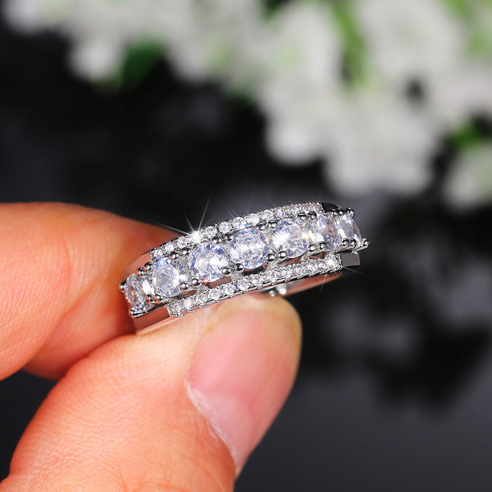 Personalized index finger ring, full of zircon ring