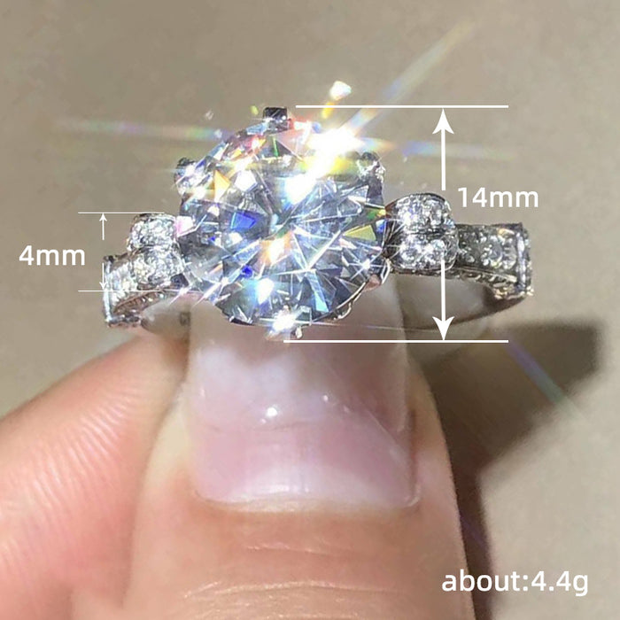 Bull head imitation moissanite ring Internet celebrity live broadcast hot female ring