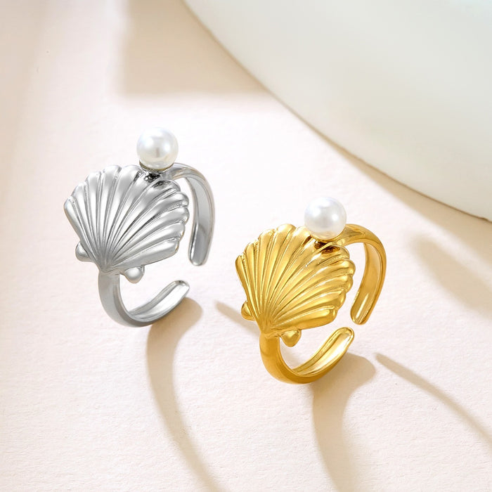 Wholesale irregular thin-ring open-top ocean pearl shell rings