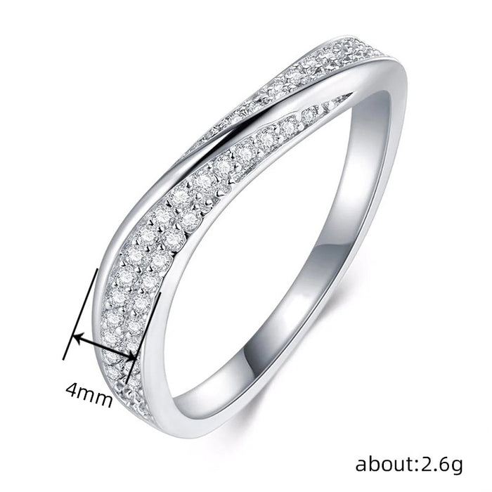 Anillo de diamantes Mobius, joyería de temperamento simple japonesa y coreana