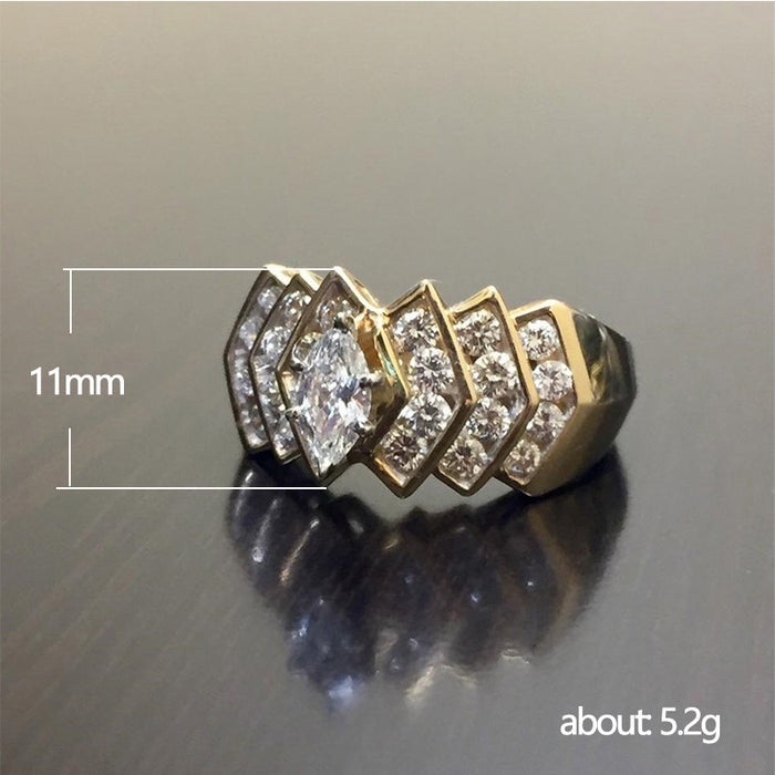 Retro wide men's ring personality trend full diamond men's ring