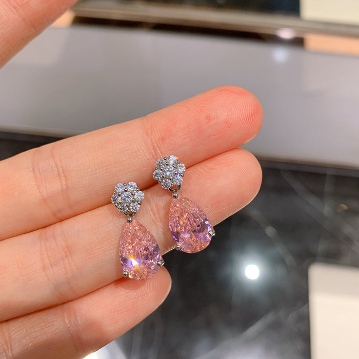 Fashionable zircon earrings exquisite small earrings